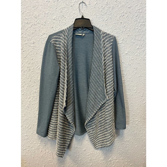 LOGO By Lori Goldstein Open Front Nice Cardigan Soft Blue Size Medium - Picture 1 of 8